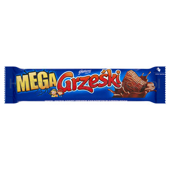 Grześki Mega Wafel przekładany kremem kakaowym w czekoladzie 48 g