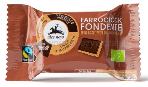 Herbatniki Orkiszowe Z Gorzką Czekoladą Fair Trade Bio 28 G - Alce Nero [BIO]