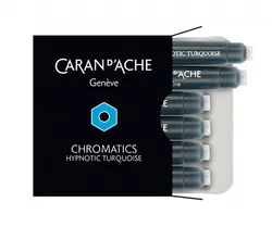 Naboje Caran D'Ache Chromatics Hypnotic Turquoise, 6Szt., Turkusowe