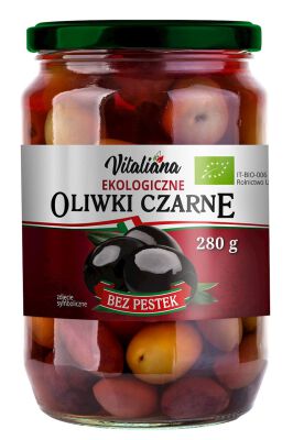 Oliwki Czarne Bez Pestek W Zalewie Bio 280 G (150 G) - Vitaliana [BIO]