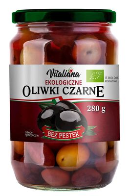 Vitaliana Oliwki Czarne Bez Pestek W Zalewie Bio 280 G (150 G) [BIO]