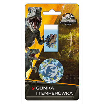 Gumka + temperówka blister Jurassic Park