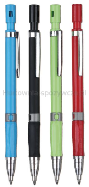 Ołówek automatyczny KEYROAD Soft Touch, 2,0mm, pakowany na displayu, mix kolorów - 2