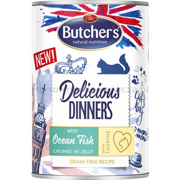 Delicious Dinners  Karma Dla Kota, Kawałki Z Rybą Morską W Galaretce, 400G