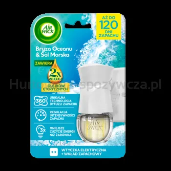Air Wick Elektryczny Odświeżacz Powietrza Bryza Oceanu I Sól Morska Komplet 19 Ml