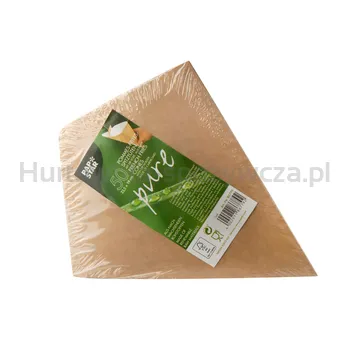 Papstar Torebki Na Frytki Z Miejscem Na Dip, Papierowe, &Quotpure&Quot, 23,5 Cm X 19 Cm, Kolory: Brązowy/Biały, Pojemność 150 G, 50 Szt
