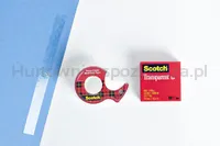 Taśma biurowa SCOTCH® Crystal Clear (600), transparentna, 19mm, 33m, w pudełku - 7
