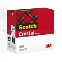 Taśma biurowa SCOTCH® Crystal Clear (600), transparentna, 19mm, 33m, w pudełku - 2