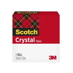 Taśma Biurowa Scotch® Crystal Clear (600), Transparentna, 19Mm, 33M, W Pudełku