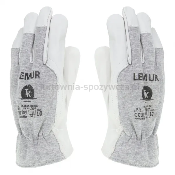 Rękawice TK LEMUR, rozm. 11, szare