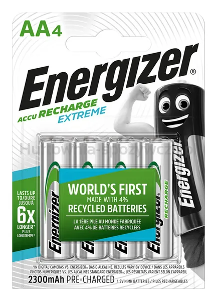 Akumulator Energizer Extreme, Aa, Hr6, 1,2V, 2300Mah, 4Szt.
