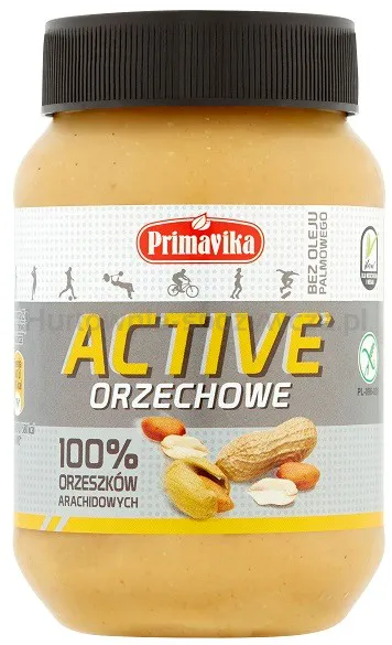 Pasta Orzechowa Active– 100% Orzeszków Arachidowych 470 G
