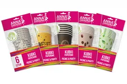 Kubki Papierowe Anna Zaradna, 200 Ml, 6 Szt., Mix Kolorów
