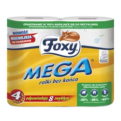 Foxy Papier Toaletowy Mega 4 Rolki, 3 Warstwy