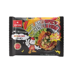 Vifon HOT  SPICY X4 - Danie z nudlami o smaku kurczaka 130g (extremalnie ostre)