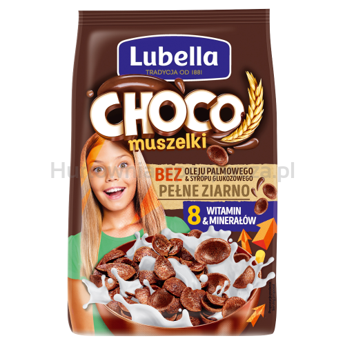 Lubella Mlekołaki Choco Muszelki Zbożowe Muszelki O Smaku Czekoladowym 250 G