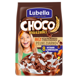 Lubella Mlekołaki Choco Muszelki Zbożowe Muszelki O Smaku Czekoladowym 250 G