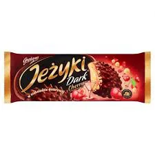 Jeżyki Cherry ciastka w czekoladzie deserowej 140 g x 20 sztuk