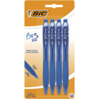 Bic Długopis BU3 Grip automatyczny niebieski blister 4 sztuki