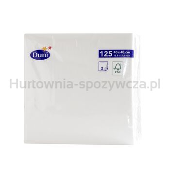 Duni Serwetki 2 Warstwowe 40X40 Cm Biały 125 Szt.