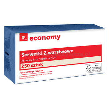 TG Economy Serwetka 33x33 cm, 2 warstwowa granatowy 250 sztuk