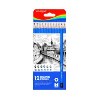 Zestaw ołówków do szkicowania KEYROAD, 8,8 x 21,4 x 0,9 cm, 12 sztuk, zawieszka