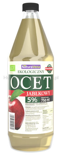 Ocet Jabłkowy 5 % Niefiltrowany Bio 750 Ml - Naturavena [BIO]