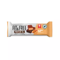 Wafel Fit&ampFree Protein 15% o smaku masła orzechowego w czekoladzie mlecznej bez dodatku cukru 40 g