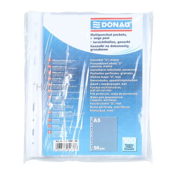 Donau Koszulki na dokumentyPP, A5, groszkowe, 50mikr., 100szt. 
