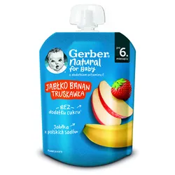 Gerber DeSerekW Tubce Jabłko Banan Truskawka Po 6 Miesiącu 80G
