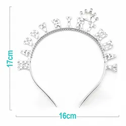 Opaska PARTY GO Happy Birthday, 16,8cm, 1 szt., srebrna
