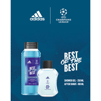 Zestaw prezentowy dla mężczyzn Adidas UEFA9, woda po goleniu 100 ml + żel pod prysznic 250 ml