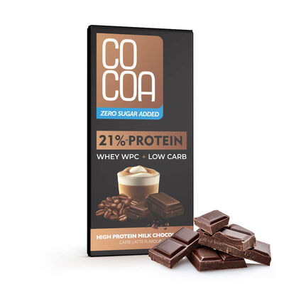 Cocoa  Czekolada Mleczna Proteinowa Latte Z Białkiem Wpc Bez Dodatku Cukrów 65 G [BIO]