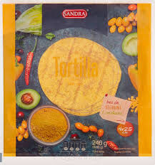 Sandra Tortilla Pszenna O Smaku Curry 25 Cm 240 G (4X60 G)