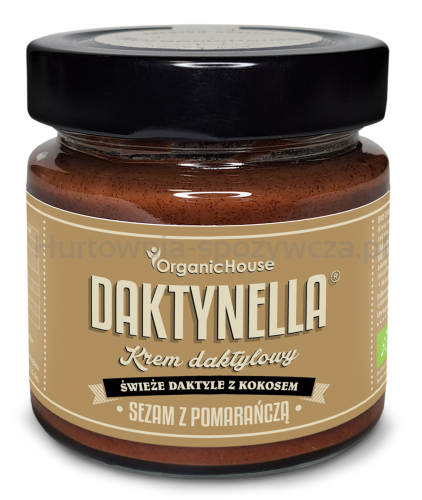 Krem Kokosowo - Daktylowy Z Sezamem I Pomarańczą Bezglutenowy Bio 190 G - Organichouse (Daktynella) [BIO]