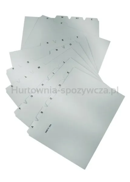 HAN Kartei Przekładki PP, A4, do kartoteki, A-Z, 25 kart, szare 
