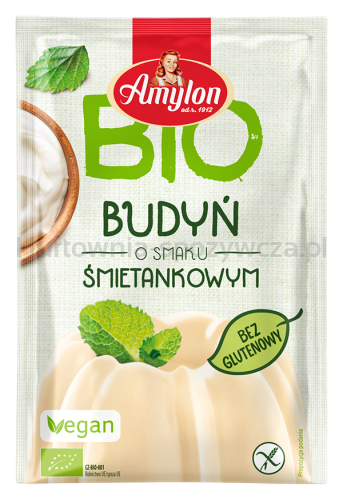 Budyń O Smaku Śmietankowym Bezglutenowy Bio 40 G - Amylon [BIO]