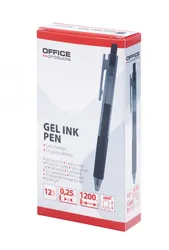 Długopis automatyczny żelowy OFFICE PRODUCTS,  gr. linii 0,25mm, dł. linii 1200m, czarny