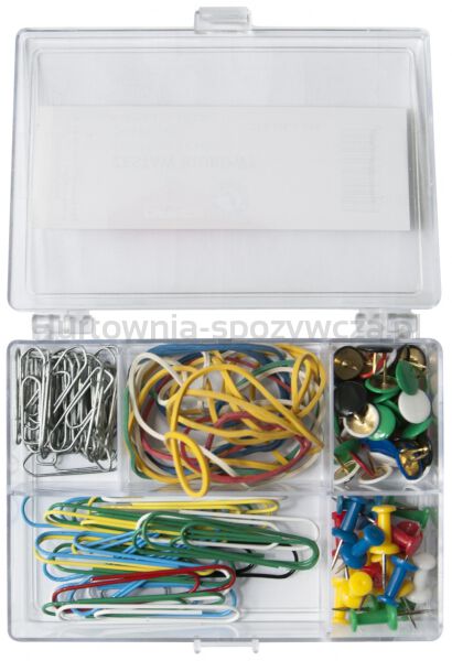 Zestaw biurowy (pinezki, gumki i spinacze) OFFICE PRODUCTS, mix 110szt. - 2