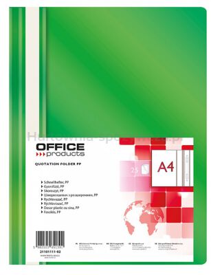 Office Products Skoroszyt, PP, A4, miękki, 100/170mikr., zielony [BIURO]