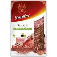 Sokołów Salami Zielona Papryka Plastry 100 G