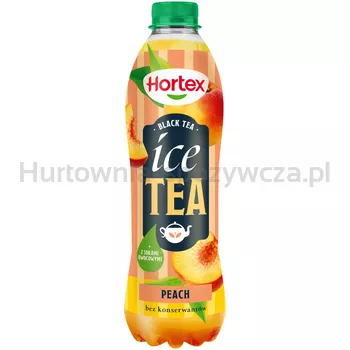 Hortex Ice Tea Napój jabłkowo-brzoskwiniowy z dodatkiem ekstraktu z liści czarnej herbaty butelka Pet 1L kaucja