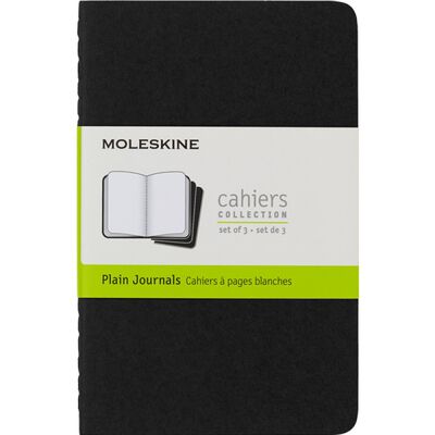 Moleskine Zestaw 3 Zeszytów Cahier Journals P (9x14cm) gładki, 64 strony, czarny [BIURO]