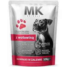 Mk ANIMALS Saszetka dla psów z wołowiną 500 g