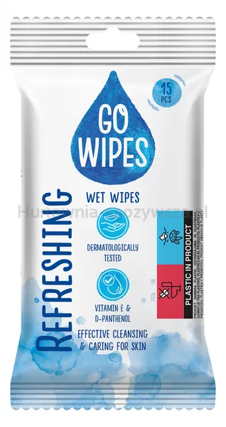 Chusteczki nawilżane GOWIPES, uniwersalne, 15 szt.