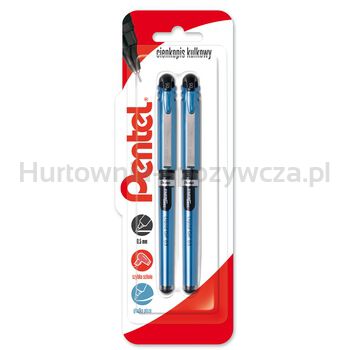 Pentel Cienkopis kulkowy EnerGel BLN15 - czarny x 2 sztuki