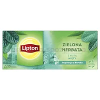 Herbata LIPTON zielona, z nutą mięty, 20 torebek