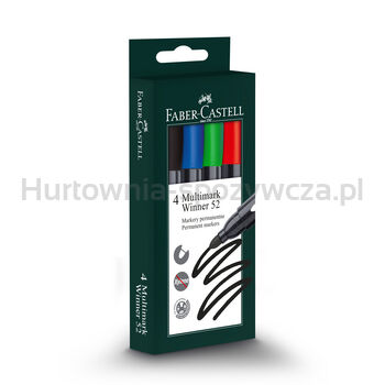 Faber-Castell Marker permanentny Multimark Winner okrągła końcówka 4 kolory opakowanie kartonowe 