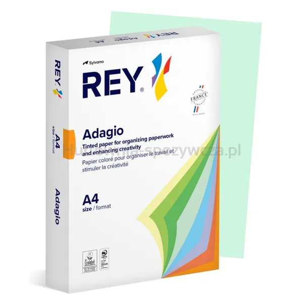 Rey Adagio Papier ksero A4, 80gsm, 81 j.zielony PASTEL *RYADA080X434 R200, 500 ark. 