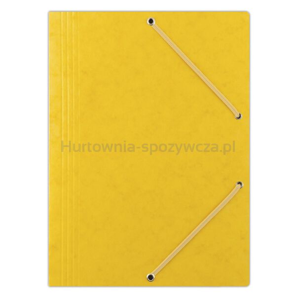 Donau Teczka z gumką preszpan, A4, 390gsm, 3-skrz., żółta 